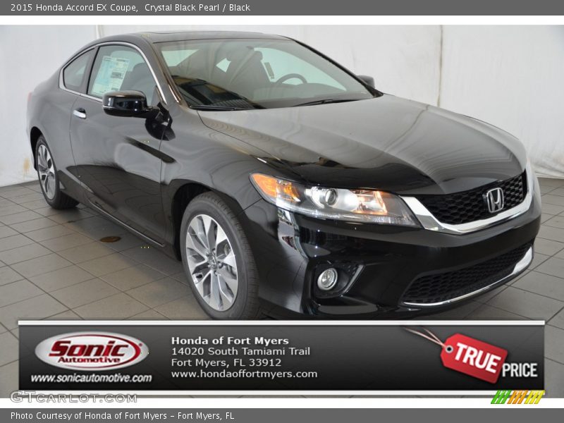 Crystal Black Pearl / Black 2015 Honda Accord EX Coupe