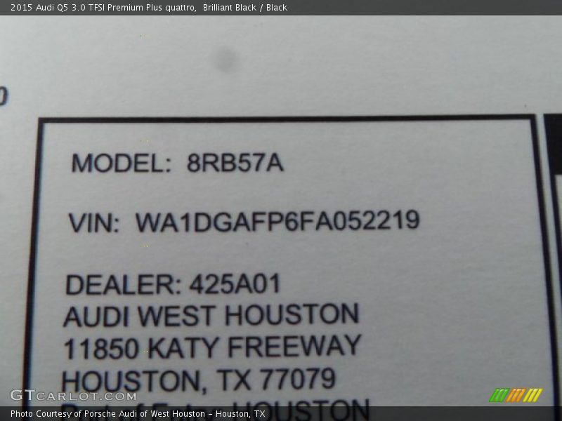 Brilliant Black / Black 2015 Audi Q5 3.0 TFSI Premium Plus quattro