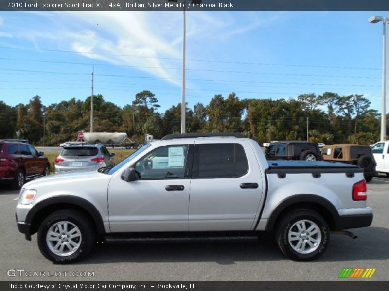 Brilliant Silver Metallic / Charcoal Black 2010 Ford Explorer Sport Trac XLT 4x4