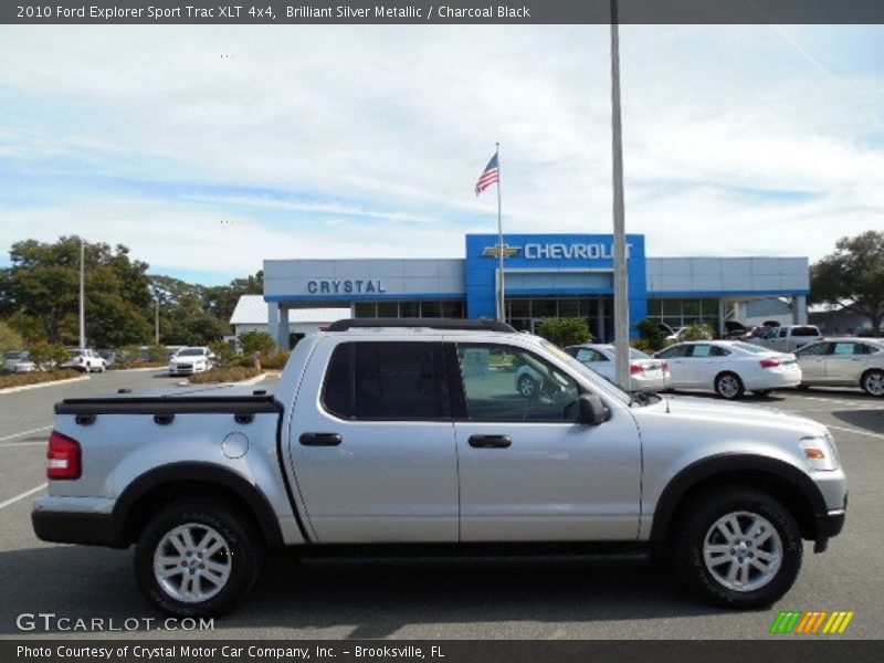 Brilliant Silver Metallic / Charcoal Black 2010 Ford Explorer Sport Trac XLT 4x4