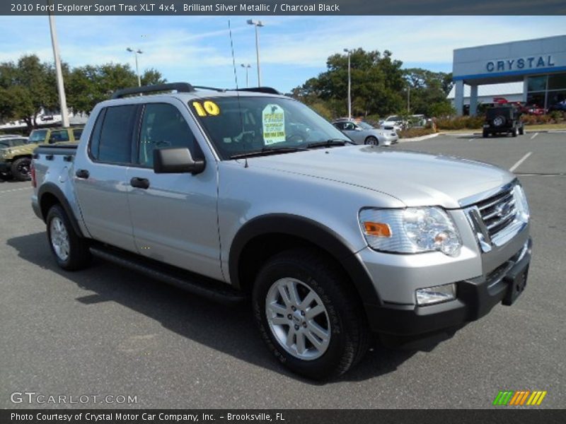 Brilliant Silver Metallic / Charcoal Black 2010 Ford Explorer Sport Trac XLT 4x4