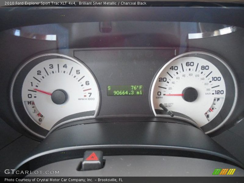 Brilliant Silver Metallic / Charcoal Black 2010 Ford Explorer Sport Trac XLT 4x4