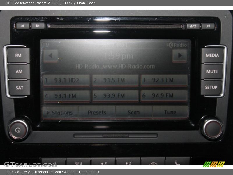 Black / Titan Black 2012 Volkswagen Passat 2.5L SE