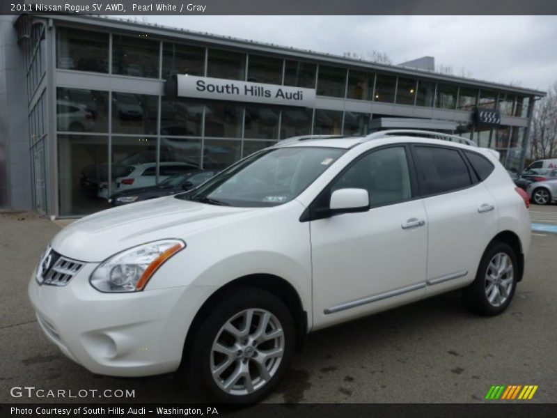 Pearl White / Gray 2011 Nissan Rogue SV AWD