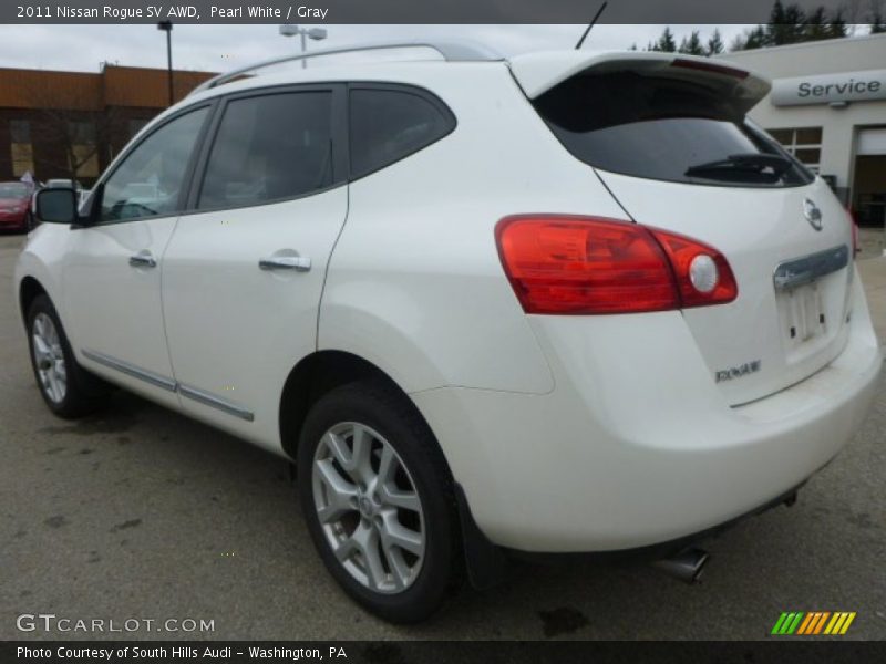 Pearl White / Gray 2011 Nissan Rogue SV AWD