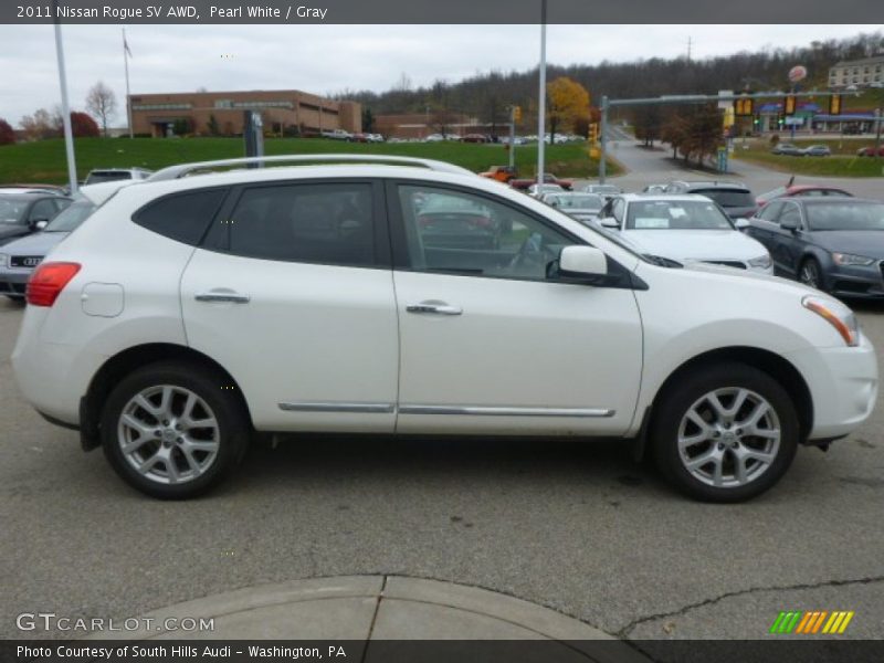 Pearl White / Gray 2011 Nissan Rogue SV AWD