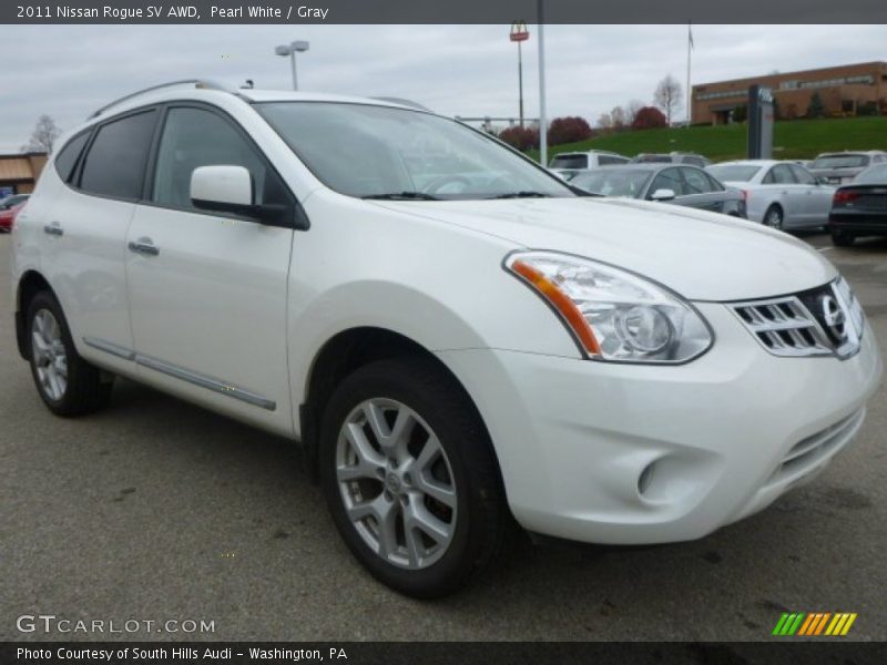 Pearl White / Gray 2011 Nissan Rogue SV AWD