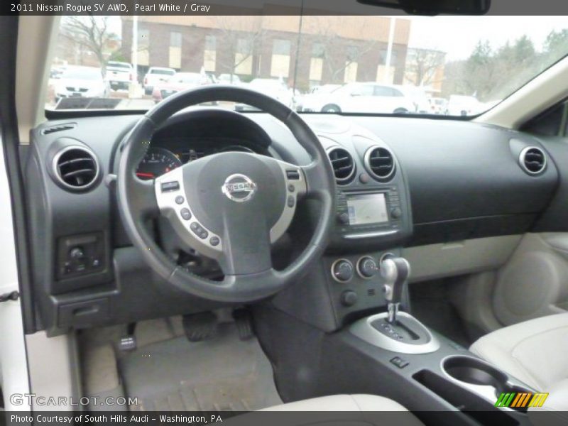 Pearl White / Gray 2011 Nissan Rogue SV AWD