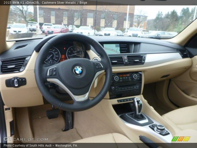 Cashmere Silver Metallic / Beige 2015 BMW X1 xDrive28i