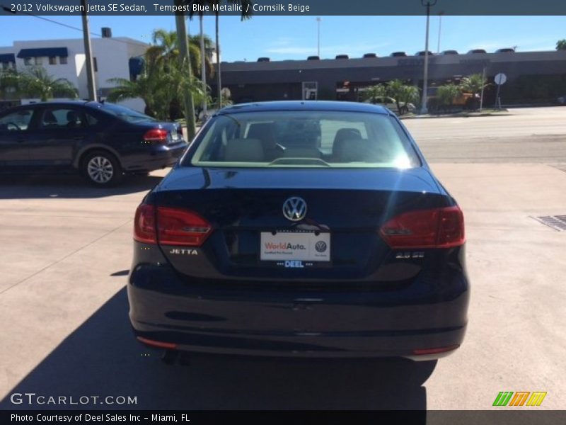 Tempest Blue Metallic / Cornsilk Beige 2012 Volkswagen Jetta SE Sedan