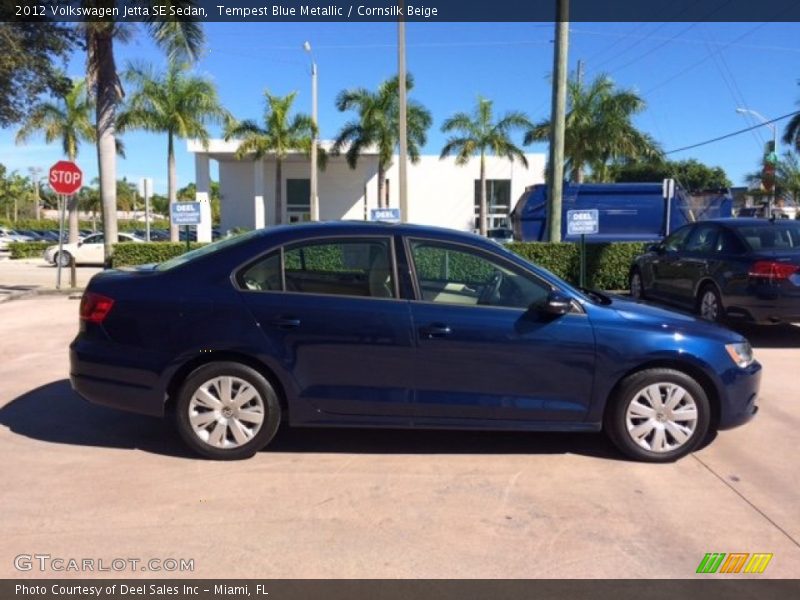 Tempest Blue Metallic / Cornsilk Beige 2012 Volkswagen Jetta SE Sedan