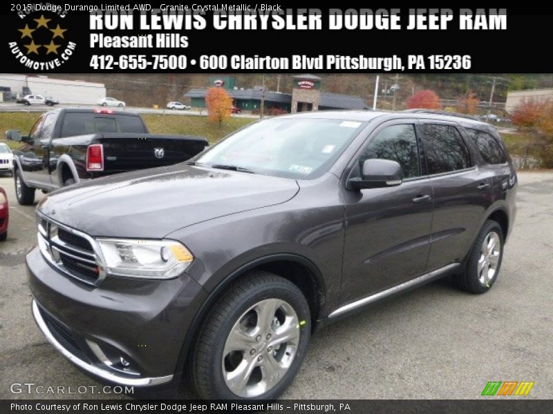 Granite Crystal Metallic / Black 2015 Dodge Durango Limited AWD