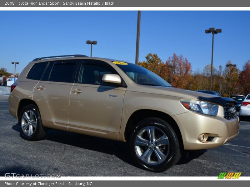 Sandy Beach Metallic / Black 2008 Toyota Highlander Sport