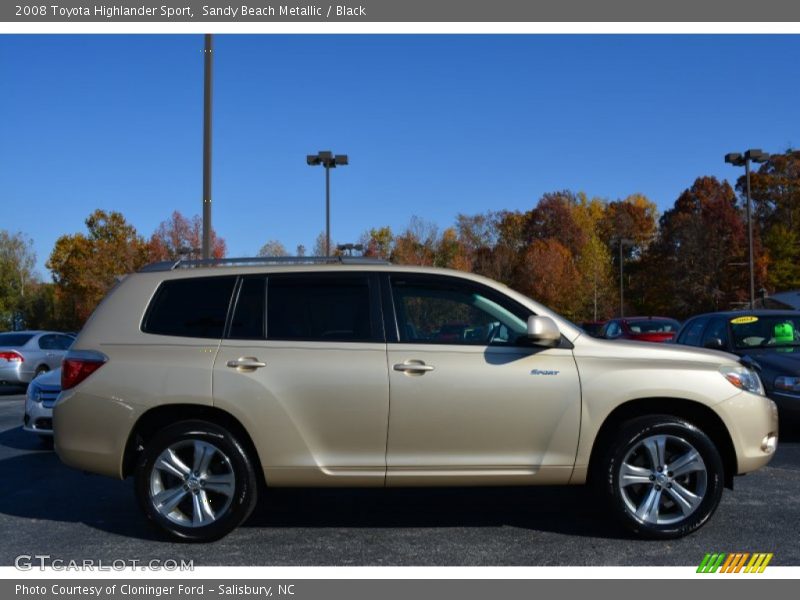 Sandy Beach Metallic / Black 2008 Toyota Highlander Sport
