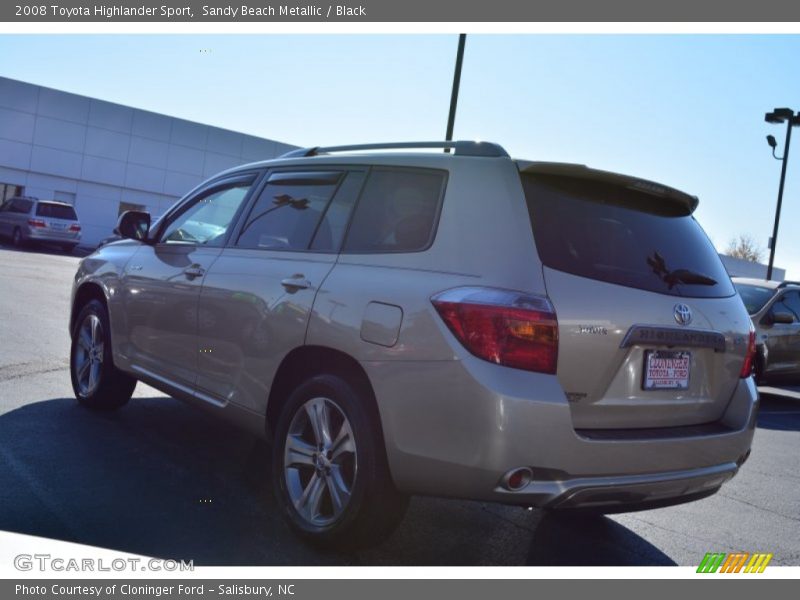 Sandy Beach Metallic / Black 2008 Toyota Highlander Sport