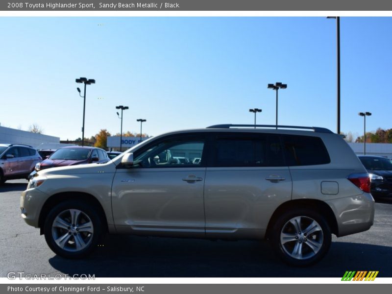 Sandy Beach Metallic / Black 2008 Toyota Highlander Sport