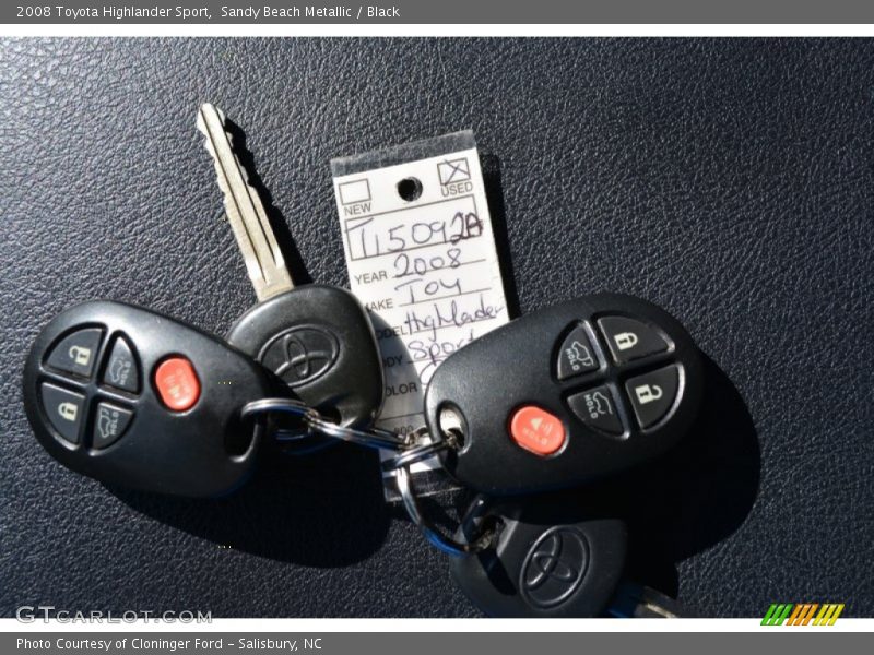 Sandy Beach Metallic / Black 2008 Toyota Highlander Sport