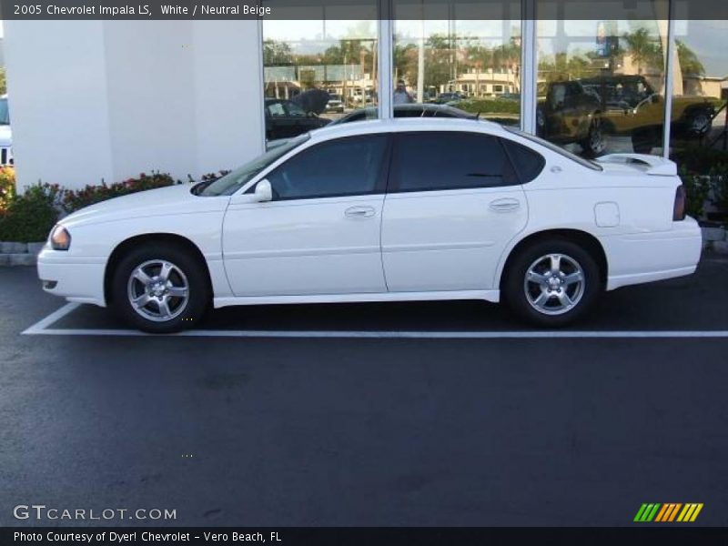 White / Neutral Beige 2005 Chevrolet Impala LS