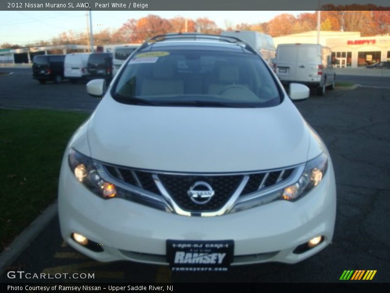 Pearl White / Beige 2012 Nissan Murano SL AWD