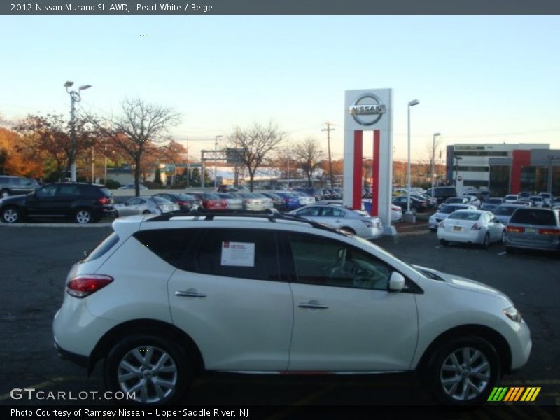 Pearl White / Beige 2012 Nissan Murano SL AWD