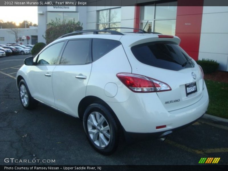 Pearl White / Beige 2012 Nissan Murano SL AWD