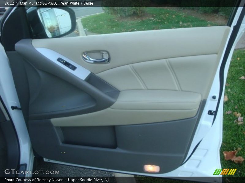 Pearl White / Beige 2012 Nissan Murano SL AWD