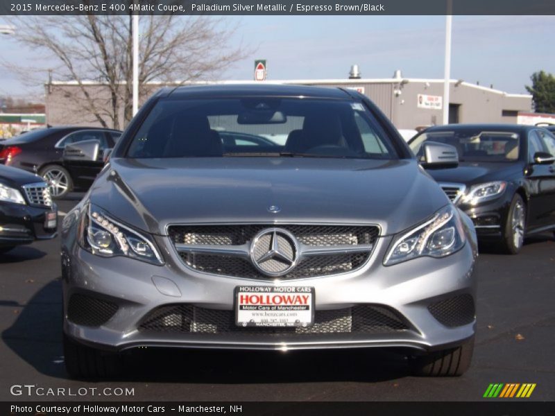 Palladium Silver Metallic / Espresso Brown/Black 2015 Mercedes-Benz E 400 4Matic Coupe