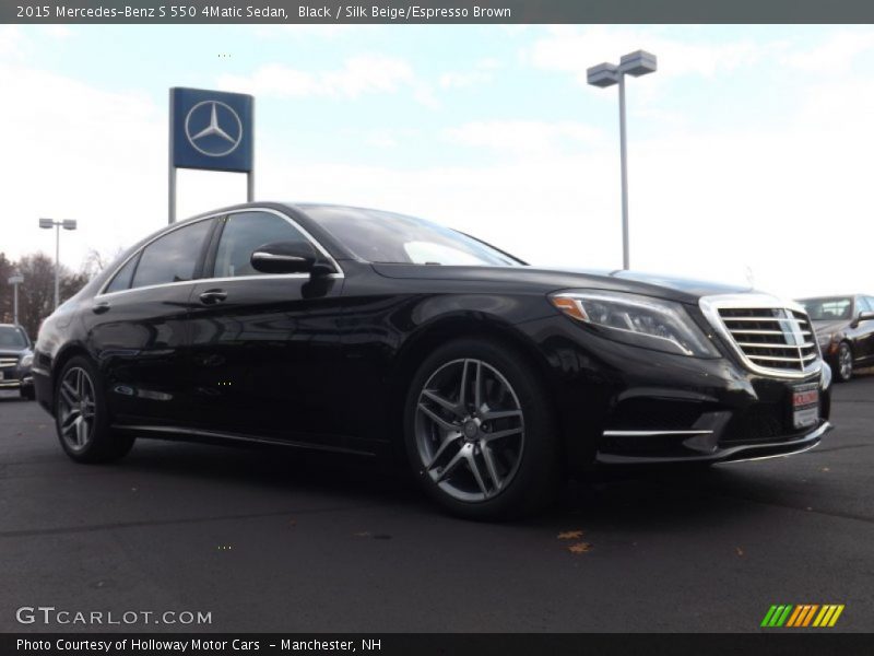 Black / Silk Beige/Espresso Brown 2015 Mercedes-Benz S 550 4Matic Sedan