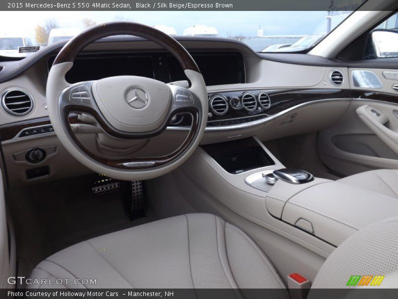 Black / Silk Beige/Espresso Brown 2015 Mercedes-Benz S 550 4Matic Sedan