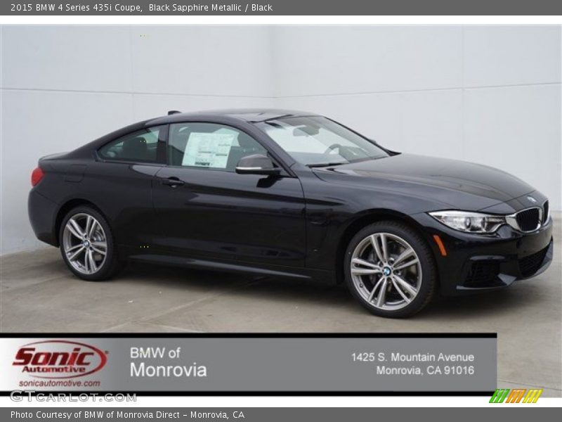 Black Sapphire Metallic / Black 2015 BMW 4 Series 435i Coupe