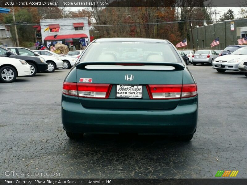 Noble Green Pearl / Ivory 2003 Honda Accord LX Sedan