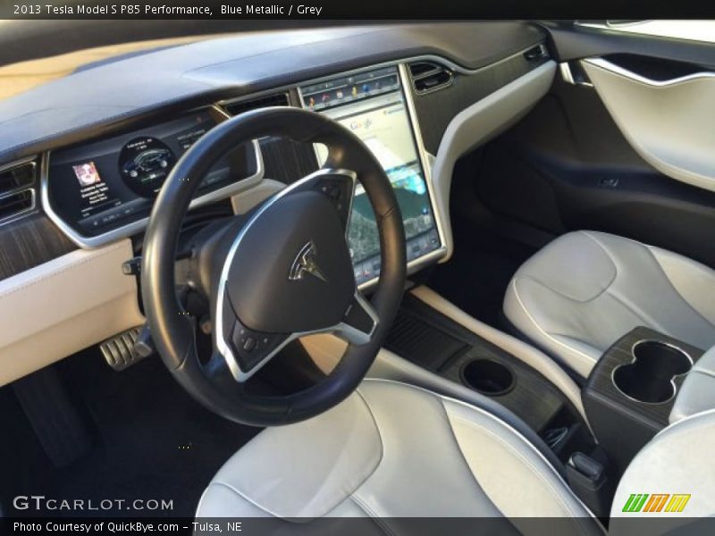 Grey Interior - 2013 Model S P85 Performance 