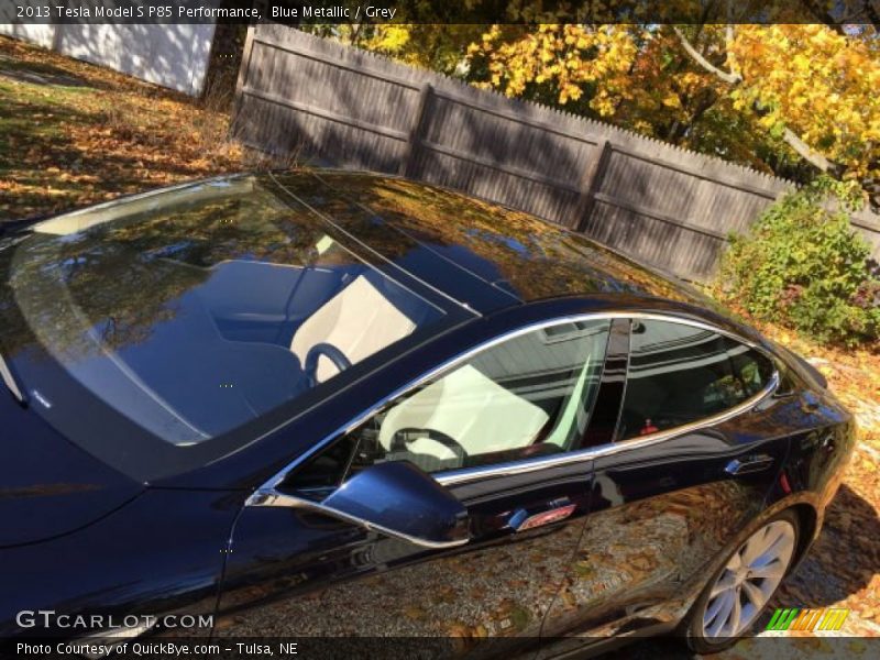 Blue Metallic / Grey 2013 Tesla Model S P85 Performance