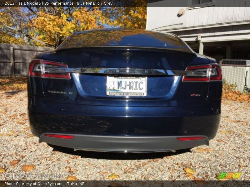 Blue Metallic / Grey 2013 Tesla Model S P85 Performance