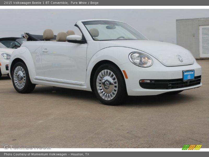 Pure White / Beige 2015 Volkswagen Beetle 1.8T Convertible