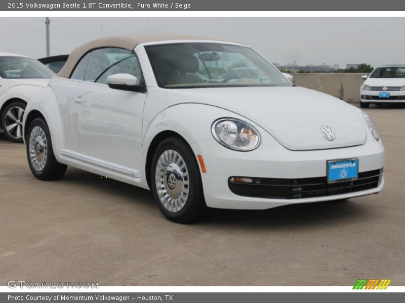 Pure White / Beige 2015 Volkswagen Beetle 1.8T Convertible