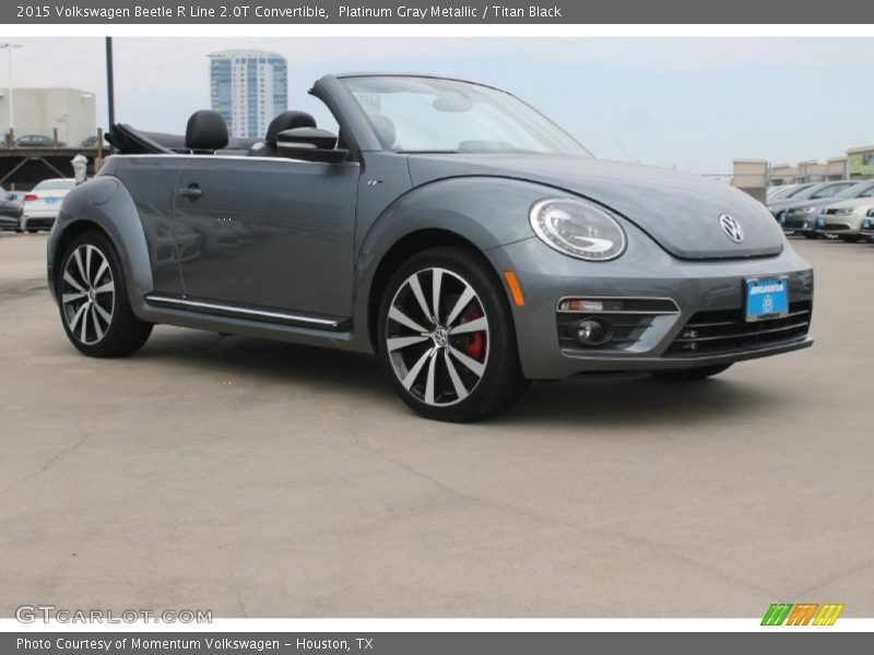 Platinum Gray Metallic / Titan Black 2015 Volkswagen Beetle R Line 2.0T Convertible