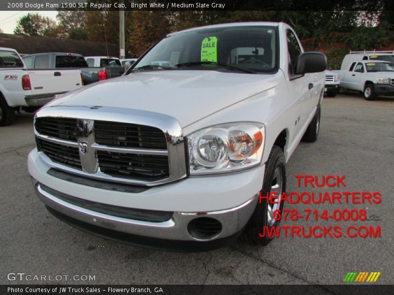 Bright White / Medium Slate Gray 2008 Dodge Ram 1500 SLT Regular Cab