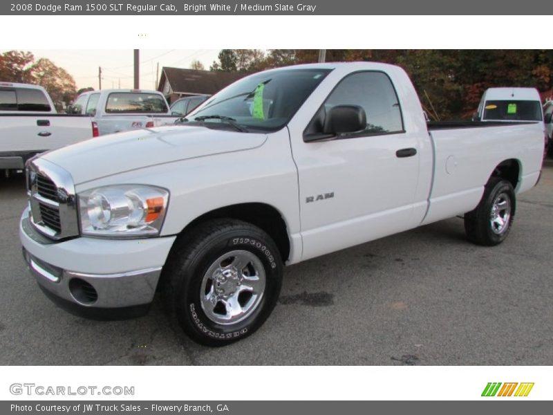 Bright White / Medium Slate Gray 2008 Dodge Ram 1500 SLT Regular Cab