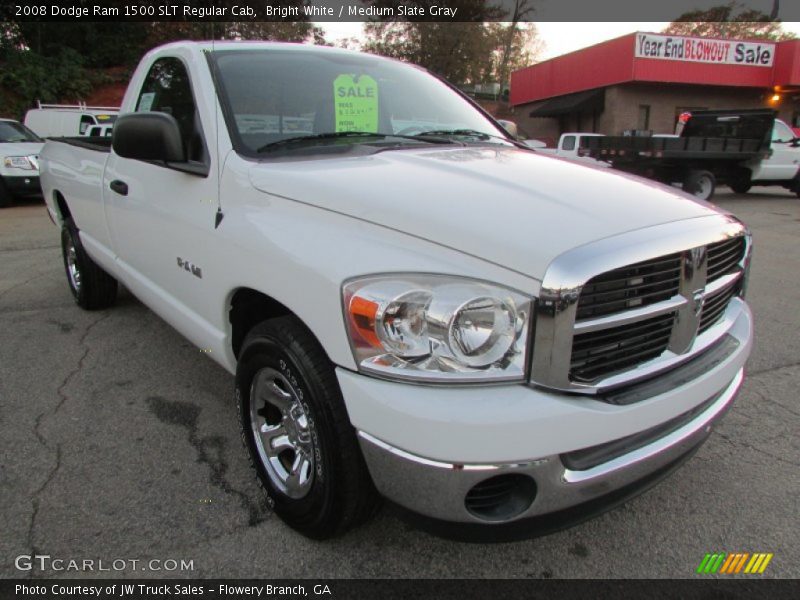 Bright White / Medium Slate Gray 2008 Dodge Ram 1500 SLT Regular Cab