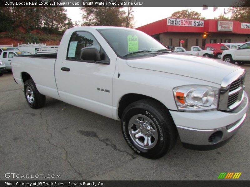 Bright White / Medium Slate Gray 2008 Dodge Ram 1500 SLT Regular Cab