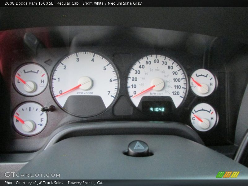 Bright White / Medium Slate Gray 2008 Dodge Ram 1500 SLT Regular Cab