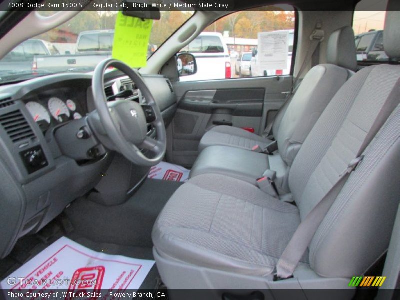 Bright White / Medium Slate Gray 2008 Dodge Ram 1500 SLT Regular Cab