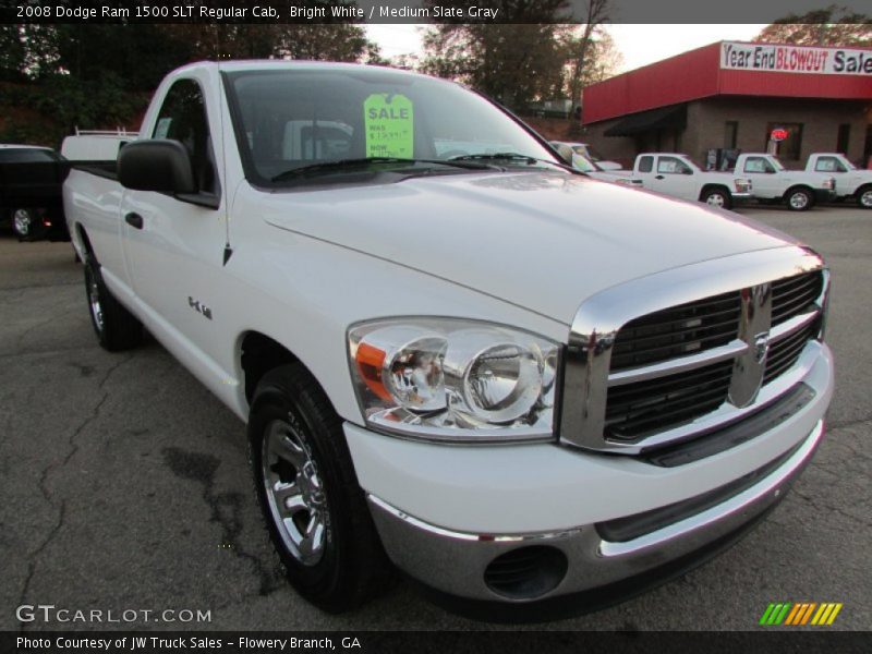 Bright White / Medium Slate Gray 2008 Dodge Ram 1500 SLT Regular Cab