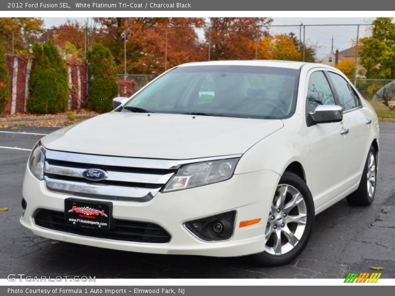 White Platinum Tri-Coat / Charcoal Black 2012 Ford Fusion SEL