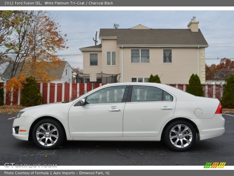 White Platinum Tri-Coat / Charcoal Black 2012 Ford Fusion SEL