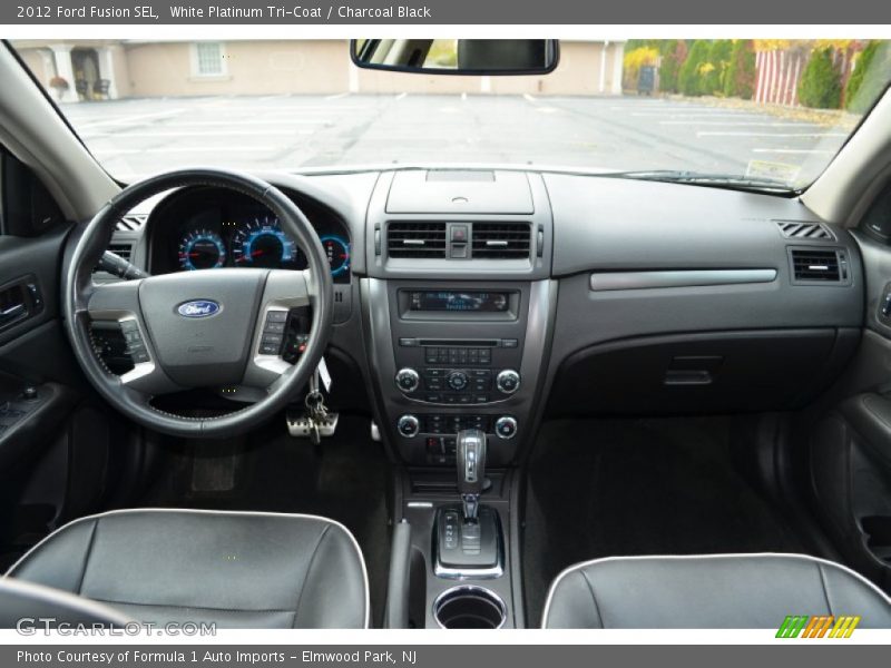 White Platinum Tri-Coat / Charcoal Black 2012 Ford Fusion SEL