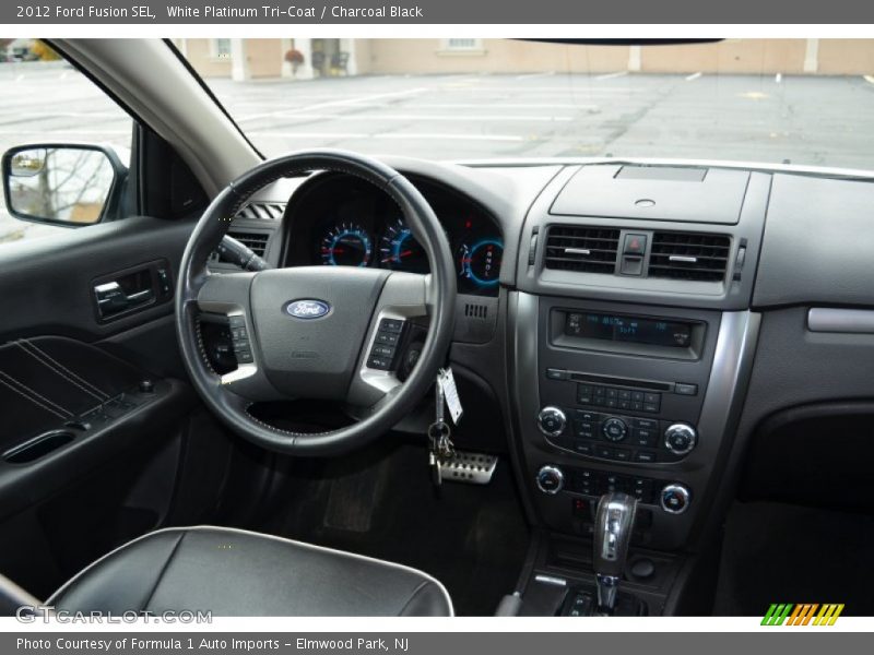 White Platinum Tri-Coat / Charcoal Black 2012 Ford Fusion SEL