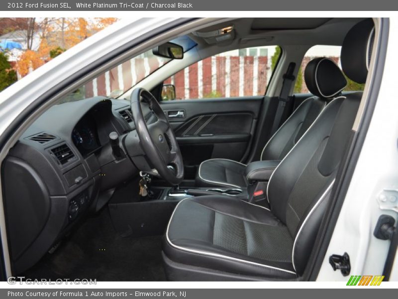 White Platinum Tri-Coat / Charcoal Black 2012 Ford Fusion SEL