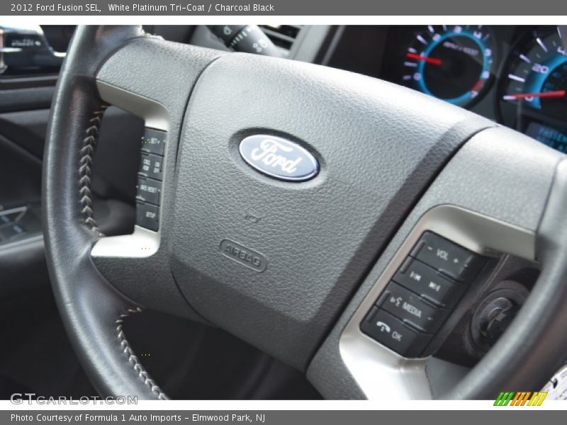 White Platinum Tri-Coat / Charcoal Black 2012 Ford Fusion SEL